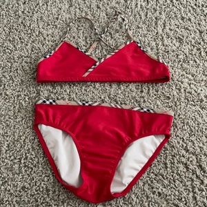 Adorable! Girls size 14 BURBERRY swimsuit bikini